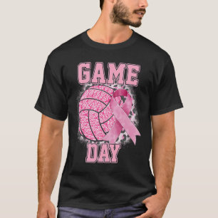 Game Day Brustkrebs-Bewusstsein Pink Volleyball T-Shirt
