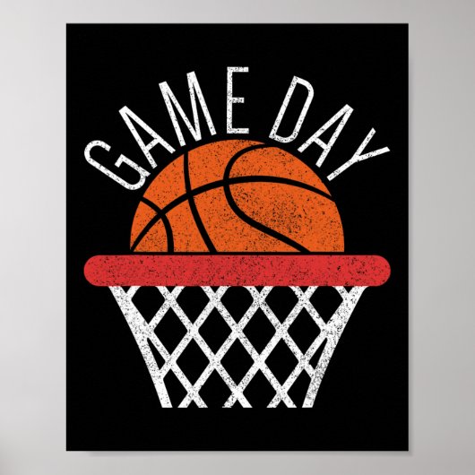 Game Day Bysketbyll Lover Bysketbyll Player Spaß v Poster (Vorne)