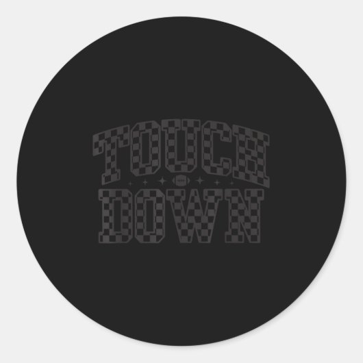 Game Day Checked Touchdown Season Preppy America Runder Aufkleber (Vorderseite)