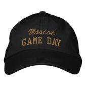 Game Day Custom Mascot or Team Name Bestickte Baseballkappe (Vorderseite)
