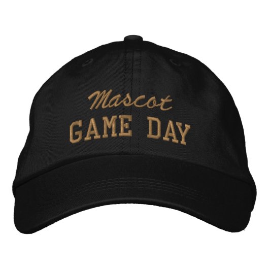 Game Day Custom Mascot or Team Name Bestickte Baseballkappe (Vorderseite)