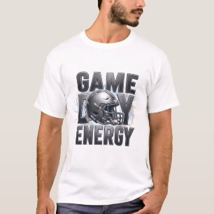 Game Day Energy Football-Helm Metallisches Design T-Shirt