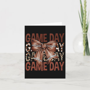 Game Day Football Bow Leopard Frauen Mädchen Kinde Karte