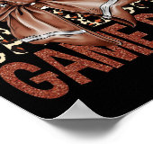 Game Day Football Bow Leopard Frauen Mädchen Kinde Poster (Ecke)