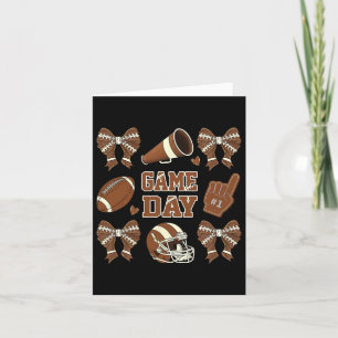 Game Day Football Coquette Bow Football-Mutter Fra Karte