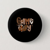 Game Day Football Girly Lace Bow Team Srit Girls B Button (Vorderseite)