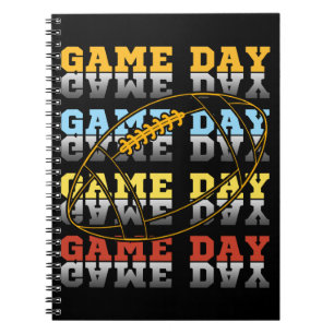 Game Day Football Lover Typografy Notizblock