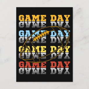 Game Day Football Lover Typografy Postkarte