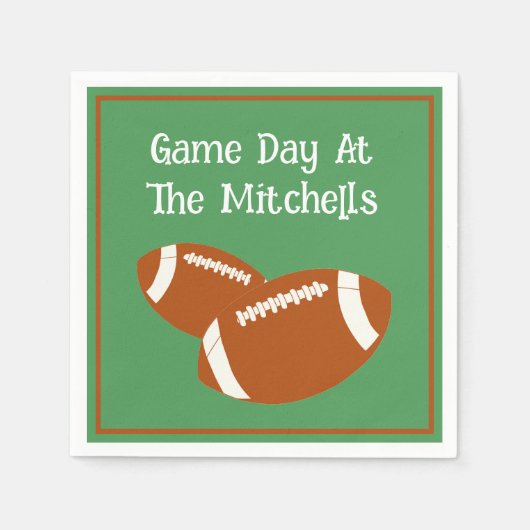 Game Day Football PERSONALISIEREN Serviette (Vorderseite)