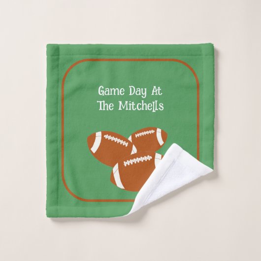 Game Day Football PERSONALIZE Unisex Bar Handtuch Waschlappen (Waschlappen)