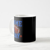 Game Day Football Season Football Mama Blue Bow Ch Kaffeetasse (Vorderseite Links)
