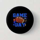 Game Day Football Season Football Mama Blue Gold B Button (Vorderseite)