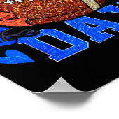 Game Day Football Season Football Mama Blue Gold B Poster (Ecke)