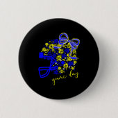 Game Day Football Season Football Mama Girl Blue G Button (Vorderseite)