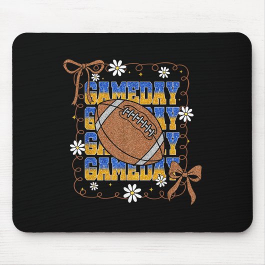 Game Day Football Season Football Mama Girl Blue G Mousepad (Vorne)