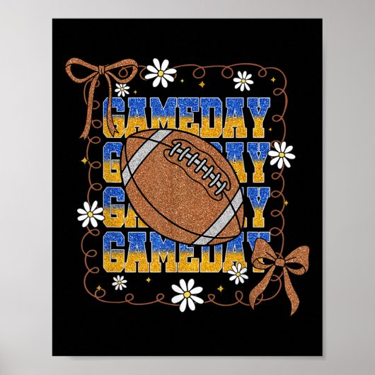 Game Day Football Season Football Mama Girl Blue G Poster (Vorne)