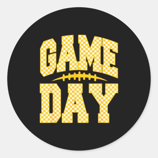Game Day Football Season Football Mama Girl Red Go Runder Aufkleber (Vorderseite)
