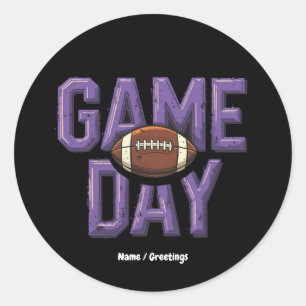Game Day Football Spieler Vintage Sportdesign Runder Aufkleber