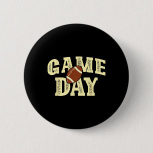 Game Day Football Team Sports Vintage Button