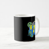 Game Day Football Team Srit Checkered Blue &amp; G Kaffeetasse (VorderseiteRechts)