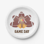 Game Day Football Türkei Feathers Brown Pappteller (Vorderseite)