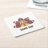 Game Day Football Türkei Feathers Brown Rechteckiger Pappuntersetzer (angewinkelt)
