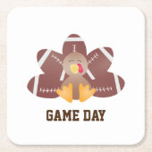 Game Day Football Türkei Feathers Brown Rechteckiger Pappuntersetzer (Vorderseite)