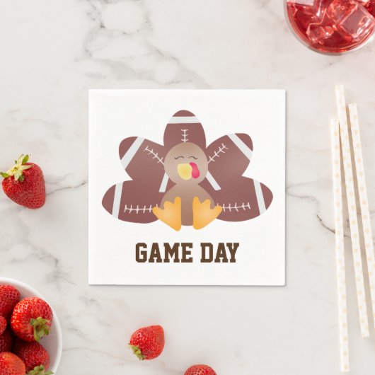 Game Day Football Türkei Feathers Brown Serviette (Beispiel)