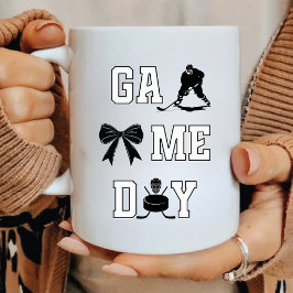 Game Day Hockey bedrückte Letters Coffee Tasse