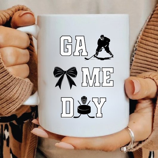 Game Day Hockey bedrückte Letters Coffee Tasse