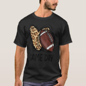 Game Day Leopard Football Liebe Herbst Fußball Mam T-Shirt (Vorderseite)
