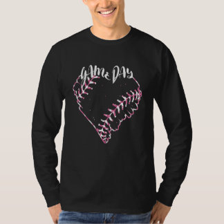 Game Day Leopard Softball Heart Softball Baseball  T-Shirt