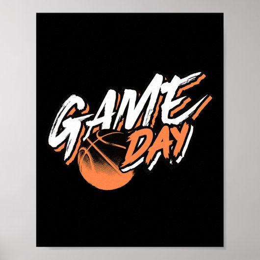Game Day Motivierend Basketball Sprichwort Poster (Vorne)