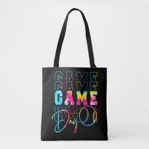 Game Day Neon Gefärbte Krawatte Retro Softball Bas Tasche