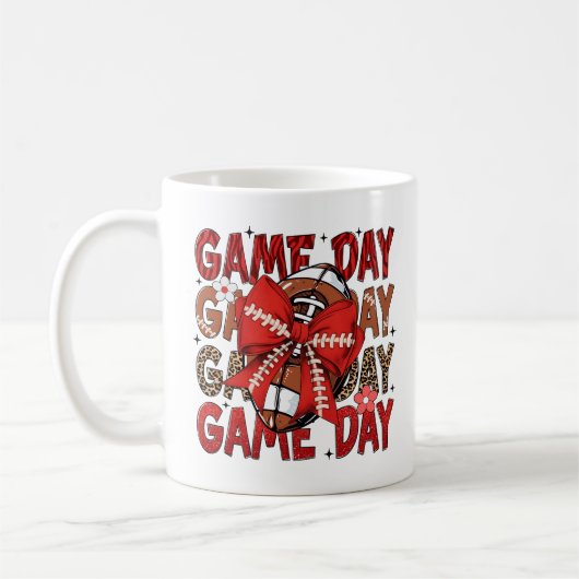 Game Day Red Fußballtrikot – Kräftig & Komfortabel Kaffeetasse (Links)