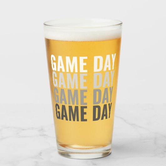 Game Day Repeat Bold Pintglas Glas (Vorne (Gefüllt))