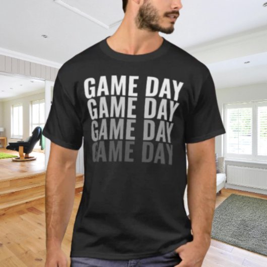 „Game Day Repeat“ Bold Typography T-Shirt