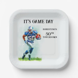 Game Day Running American Football 50. Geburtstag Pappteller
