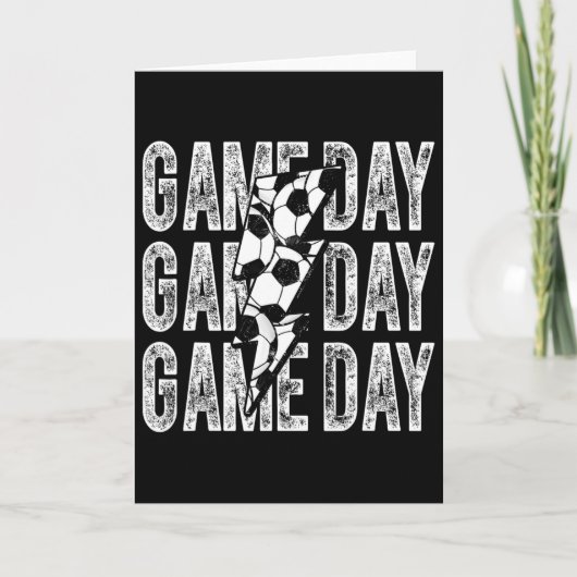 Game Day Soccer Lightning Bolt Soccer Mom Dad Boy Karte (Vorderseite)