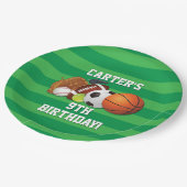 Game Day Sports Team Geburtstag Pappteller (Schrägansicht)