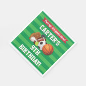 Game Day Sports Team Geburtstag Serviette (Ecke)