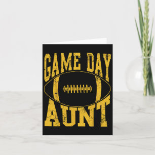 Game Day Tante Yellow Football Auntie Karte