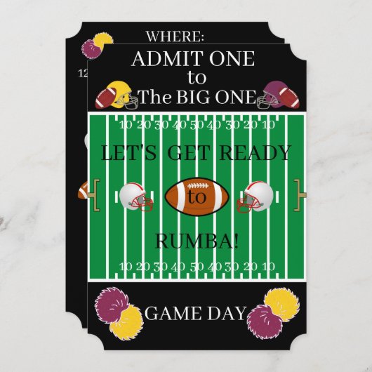 Game Day "THE BIG ONE" Einladungen (Vorne/Hinten)