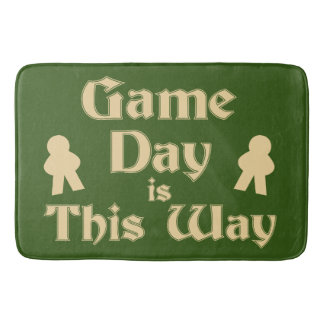Game Day This way Cool Boardgamer Slogan Badematte