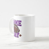 Game Day Touchdown Football Mama Girls Go Cheer Pu Kaffeetasse (Vorderseite Links)