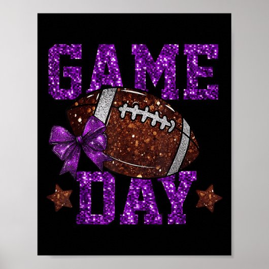 Game Day Touchdown Football Mama Girls Go Cheer Pu Poster (Vorne)