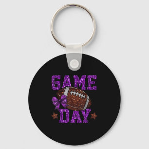 Game Day Touchdown Football Mama Girls Go Cheer Pu Schlüsselanhänger