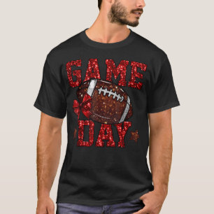 Game Day Touchdown Football-Mutter Mädchen gehen C T-Shirt