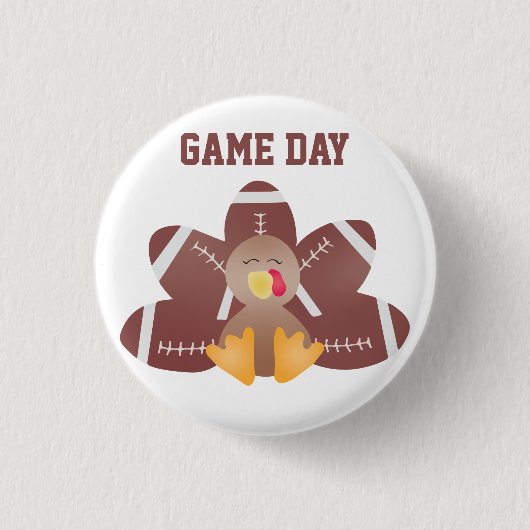 Game Day Türkei Fußball Feathers Button (Vorderseite)