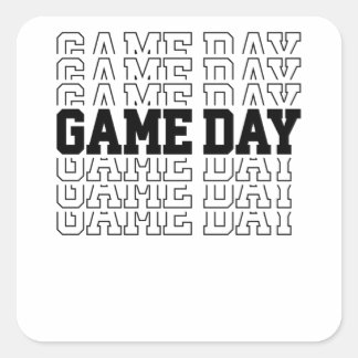 Game Day Typografie Art Sportspiele Männer Frauen Quadratischer Aufkleber
